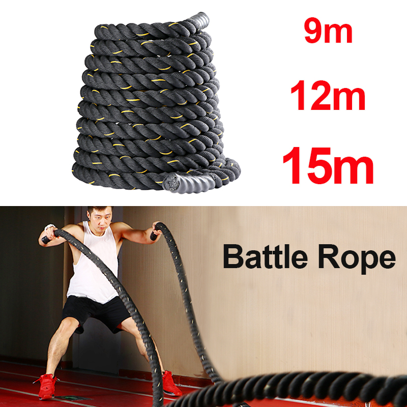 9M/12M/15M Fitness Battle Rope - đánh giá và giá Crossfit No Equipment Workouts