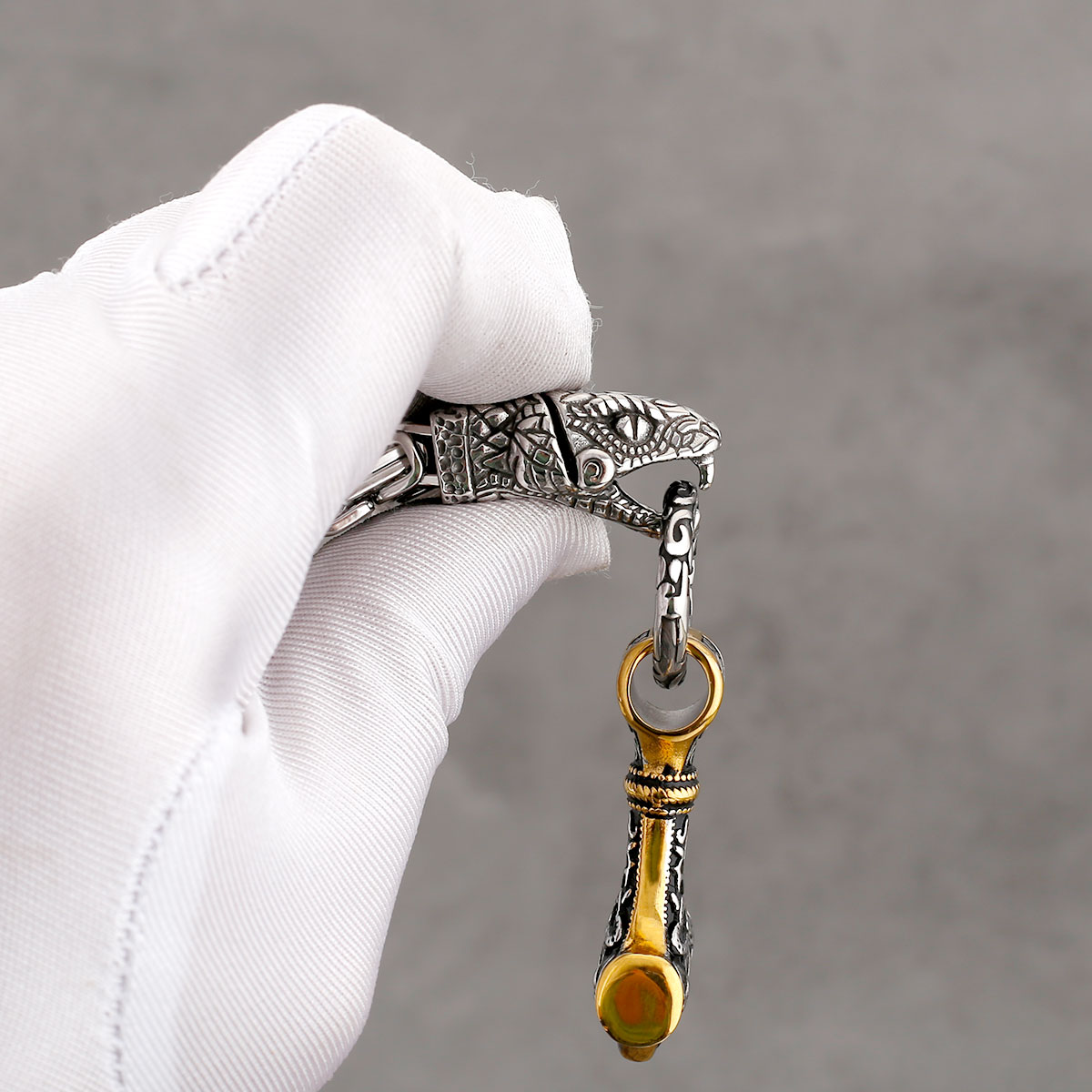 Nordic Odin Snake Head Necklac - đánh giá và giá Battle Rope Anchor